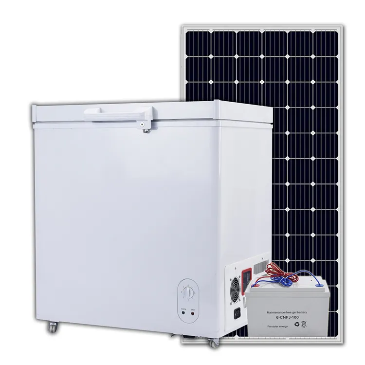 Congeladores solares de 158L y 12V CC, compresor de calidad mecánica de una sola puerta, refrigeración para helado, congelador profundo refrigerante de 600A/134A